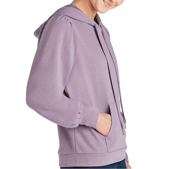 MEMBER'S Mark Ladies Pullover Puff Sleeve Fashion Hoodie Lavender Grey Sz M. - Picture 2 of 8